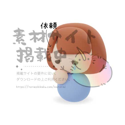 悲しむ女の子の3DCGイラスト